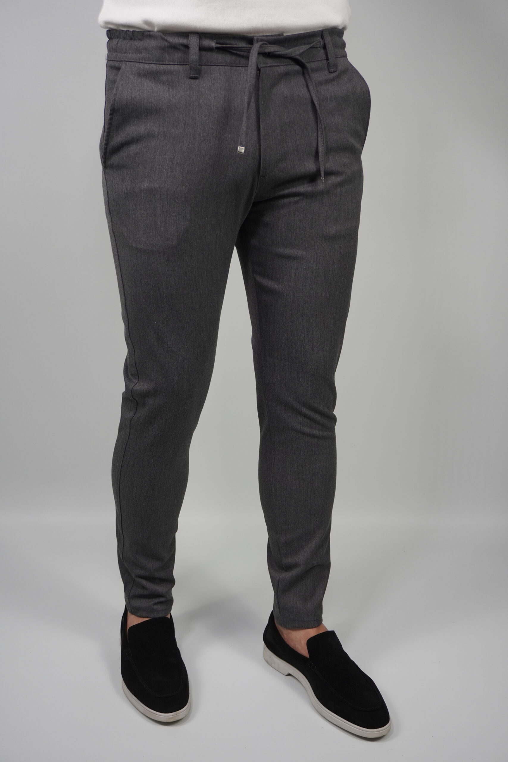 Men's Slim-Fit Trousers with Drawstring Waist - Image 4